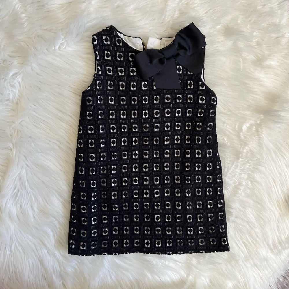 kate spade Black and White Lace Bow Formal Dress for Girls